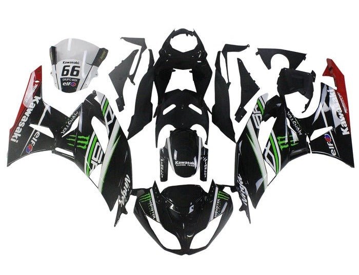Fairings | Kawasaki ZX6R 636 Black, White, Green, Red Elf