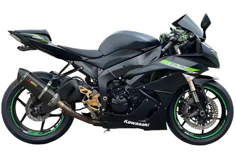 Kawasaki ZX6R 636 Fairings (2009-2012) Matte Black, Green at KingsMotorcycleFairings.com