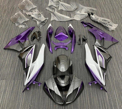 Kawasaki ZX6R 636 Fairings (2009-2012) Purple, Gray, White at KingsMotorcycleFairings.com