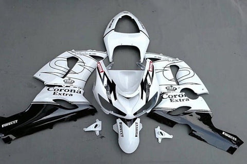 Kawasaki ZX6R 636 Fairings (2009-2012) White, Black, Corona Extra at KingsMotorcycleFairings.com