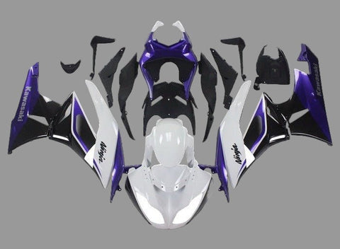 Kawasaki ZX6R 636 Fairings (2009-2012) White, Purple, Black at KingsMotorcycleFairings.com