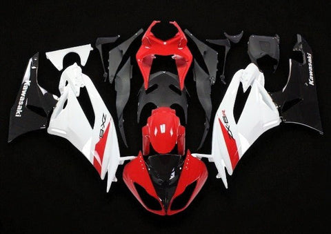 Kawasaki ZX6R 636 Fairings (2009-2012) White, Red, Black at KingsMotorcycleFairings.com