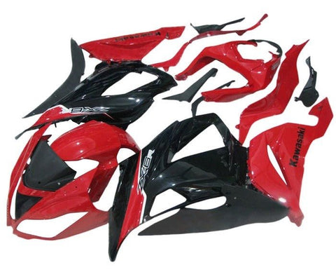 Kawasaki ZX6R 636 Fairings (2013-2018) Gloss Red, Black, White at KingsMotorcycleFairings.com