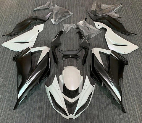 Kawasaki ZX6R 636 Fairings (2013-2018) Gloss White, Matte Black at KingsMotorcycleFairings.com