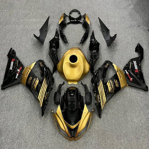 Kawasaki ZX6R 636 Fairings (2013-2018) Gold, Black at KingsMotorcycleFairings.com
