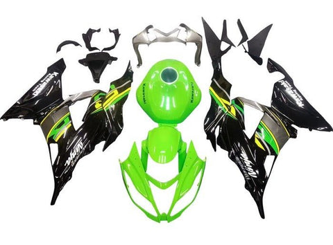 Kawasaki ZX6R 636 Fairings (2013-2018) Green, Black, Yellow, Gray at KingsMotorcycleFairings.com