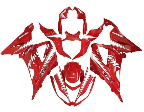 Kawasaki ZX6R 636 Fairings (2013-2018) Red, White at KingsMotorcycleFairings.com