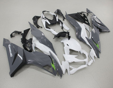 Kawasaki ZX6R 636 Fairings (2019-2023) Gray, White, Green at KingsMotorcycleFairings.com