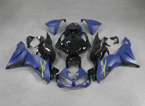 Kawasaki ZX6R Fairings (2019-2023) Matte Blue, Gloss Black at KingsMotorcycleFairings.com