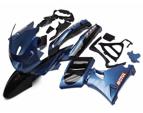 Kawasaki ZZR400 Fairings (1993-2007) Blue, Black Motul at KingsMotorcycleFairings.com