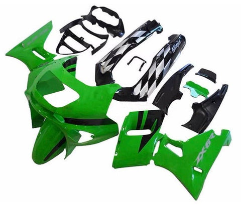 Kawasaki ZZR400 Fairings (1993-2007) Green, Black, Checkered at KingsMotorcycleFairings.com