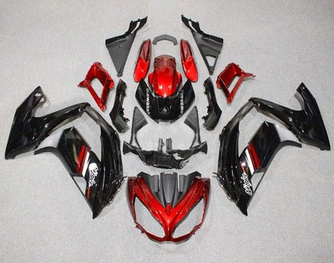 Kawasaki Ninja 650 Fairing Kit (2012-2016) Black, Dark Red at KingsMotorcycleFairings.com