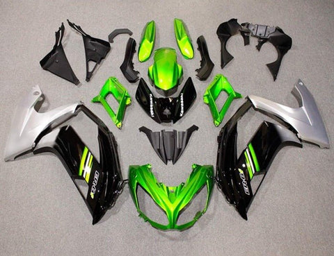 Kawasaki Ninja 650 Fairing Set (2012-2016) Green, Black, Silver at KingsMotorcycleFairings.com