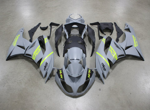 Kawasaki Ninja ZX6R 636 Fairings (2009-2012) Matte Gray, Yellow, Black at KingsMotorcycleFairings.com