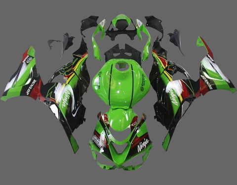 Kawasaki Ninja ZX6R Fairings (2024-2025) Green, Black, Red, Yellow at KingsMotorcycleFairings.com