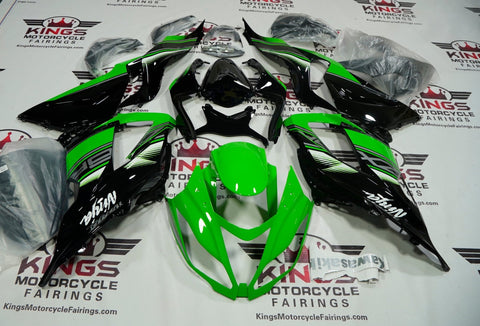 Kawasaki ZX6R 636 (2013-2018) Green, Black, White & Gray Fairings at KingsMotorcycleFairings.com