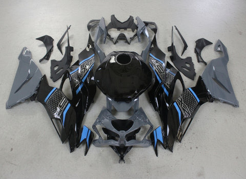 Kawasaki ZX6R Fairings (2019-2023) Gray, Black, Blue at KingsMotorcycleFairings.com