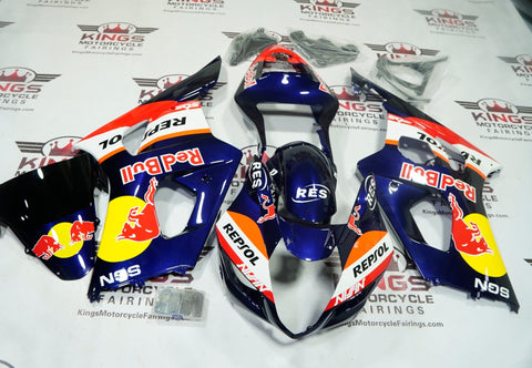 Suzuki GSX-R1000 Fairings (2003-2004) Blue Repsol RedBull at KingsMotorcycleFairings.com