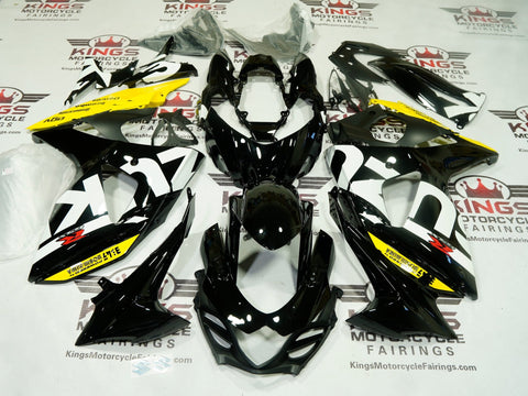 Suzuki GSXR1000 Fairing Kit (2009-2016) Black, Yellow, White at KingsMotorcycleFairings.com