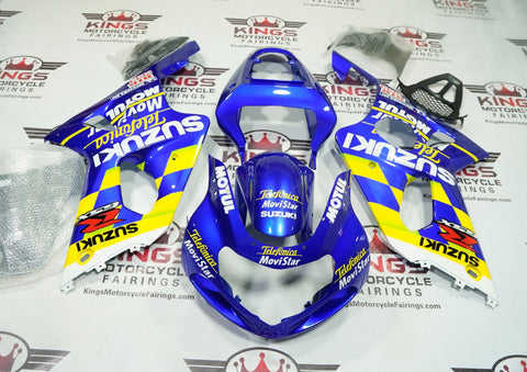 Suzuki GSXR 1000 Fairings (2000-2002) Blue, Yellow Movistar at KingsMotorcycleFairings.com