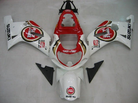 Suzuki GSXR1000 Fairings (2000-2002) Red, White Lucky Strike at KingsMotorcycleFairings.com