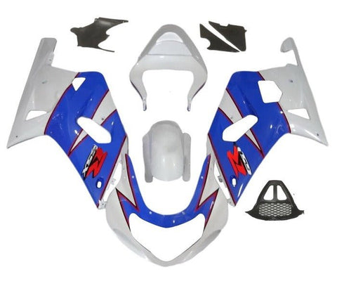Suzuki GSXR1000 Fairings (2000-2002) White, Blue, Red Pinstripe at KingsMotorcycleFairings.com