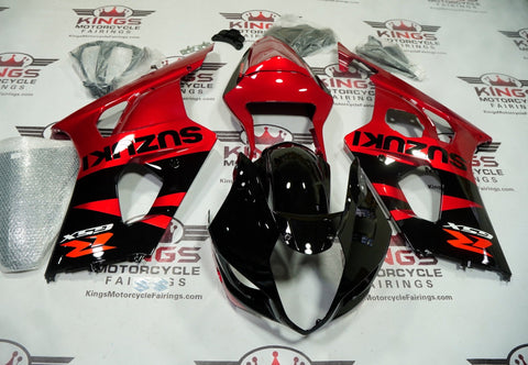 Suzuki GSXR1000 Fairings (2003-2004) Black, Candy Red at KingsMotorcycleFairings.com