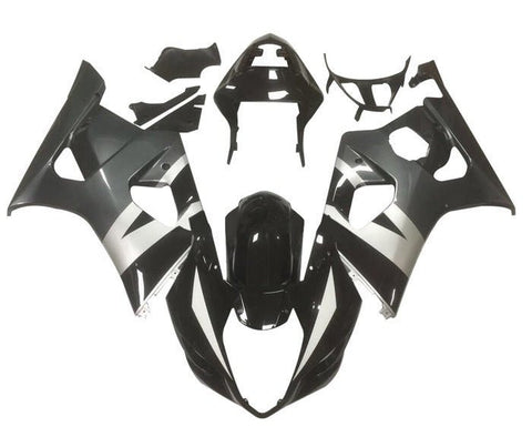 Suzuki GSXR1000 Fairings (2003-2004) Black, Silver, Gray at KingsMotorcycleFairings.com