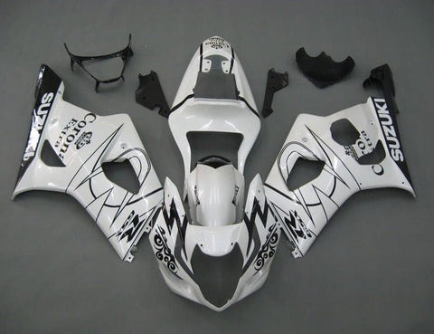 Suzuki GSXR1000 Fairings (2003-2004) White, Black Tribal at KingsMotorcycleFairings.com