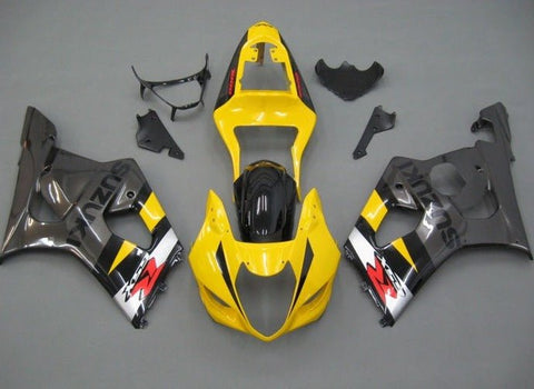 Suzuki GSXR1000 Fairings (2003-2004) Yellow, Dark Gray, Black, Silver at KingsMotorcycleFairings.com