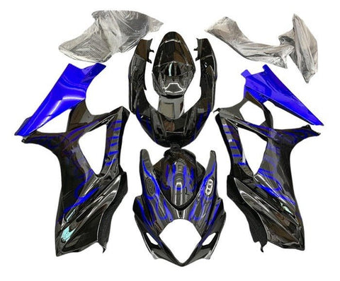 Suzuki GSXR 1000 Fairings (2005-2006) Black, Blue Flames at KingsMotorcycleFairings.com