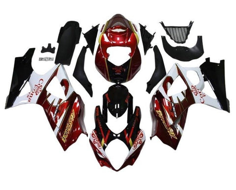 Suzuki GSXR 1000 Fairings (2005-2006) Black, Dark Red, White, Gold at KingsMotorcycleFairings.com