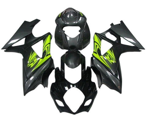 Suzuki GSXR 1000 Fairings (2005-2006) Black, Gray, Neon Yellow at KingsMotorcycleFairings.com