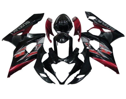 Suzuki GSXR 1000 Fairings (2005-2006) Black, Red, Silver at KingsMotorcycleFairings.com