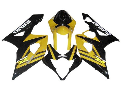 Suzuki GSXR 1000 Fairings (2005-2006) Black, Yellow at KingsMotorcycleFairings.com