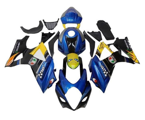 Suzuki GSXR 1000 Fairings (2005-2006) Blue, Black, Yellow Creature at KingsMotorcycleFairings.com