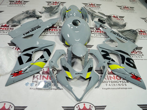 Suzuki GSXR1000 Fairing kit (2005-2006) Gray, Yellow, Black Stripe at KingsMotorcycleFairings.com