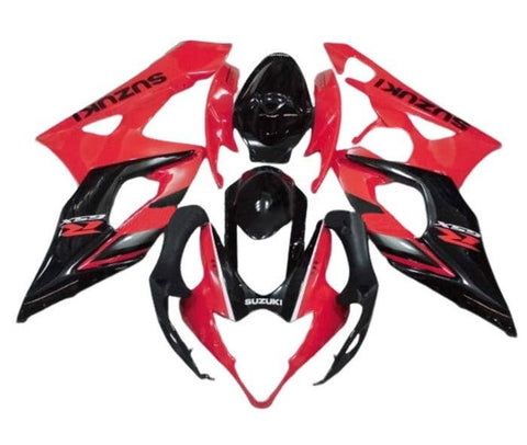 Suzuki GSXR 1000 Fairings (2005-2006) Red, Black, White Stripe at KingsMotorcycleFairings.com
