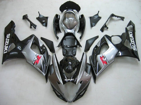 Suzuki GSXR 1000 Fairings (2005-2006) Silver, Black, White, Red at KingsMotorcycleFairings.com