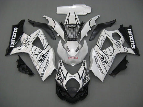 Suzuki GSXR 1000 Fairings (2005-2006) White, Black, Motul at KingsMotorcycleFairings.com