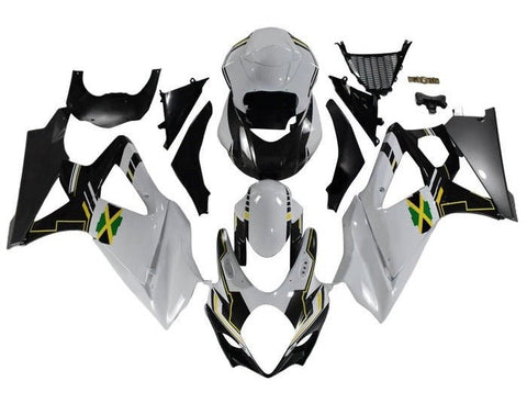 Suzuki GSXR 1000 Fairings (2005-2006) White, Black, Yellow, Jamaica at KingsMotorcycleFairings.com