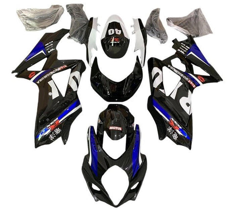 Suzuki GSXR 1000 Fairings (2007-2008) Black, White, Blue, Yoshimura at KingsMotorcycleFairings.com