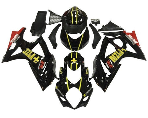 Suzuki GSXR 1000 Fairings (2007-2008) Black, Yellow Rizla at KingsMotorcycleFairings.com