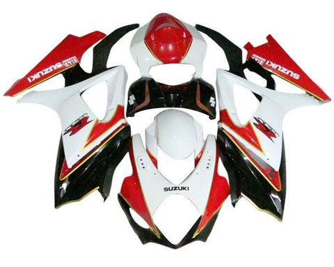 Suzuki GSXR 1000 Fairings (2007-2008) White, Black, Red, Gold at KingsMotorcycleFairings.com