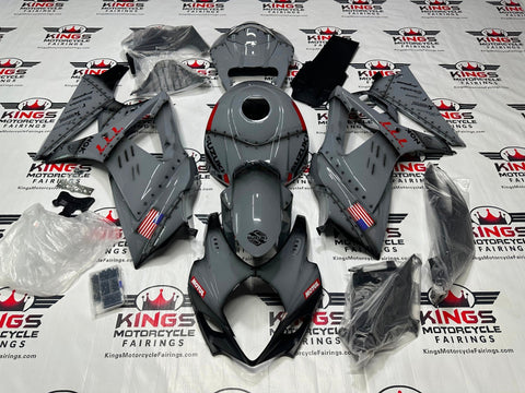 Suzuki GSXR1000 Fairings (2007) Nardo Gray, Black, Red at KingsMotorcycleFairings.com