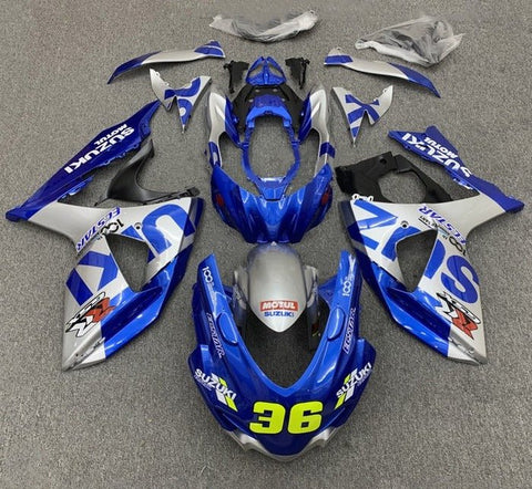 Suzuki GSXR1000 Fairings (2009-2016) Blue, Silver #36 at KingsMotorcycleFairings.com