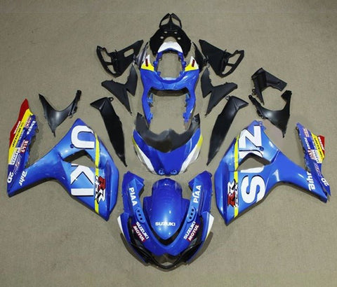 Suzuki GSXR1000 Fairings (2009-2016) Blue, Yellow Stripe at KingsMotorcycleFairings.com