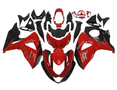 Suzuki GSXR1000 Fairings (2009-2016) Gloss Red, Black at KingsMotorcycleFairings.com