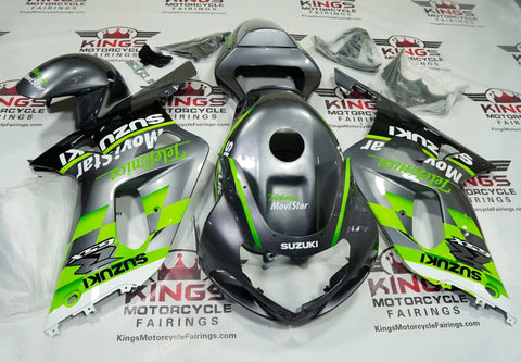 Suzuki GSXR600 Fairings (2000-2003) Green, Gray Telefonica at KingsMotorcycleFairings.com