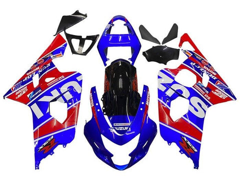 Suzuki GSXR600 Fairings (2004-2005) Blue, Red, White Stripe at KingsMotorcycleFairings.com
